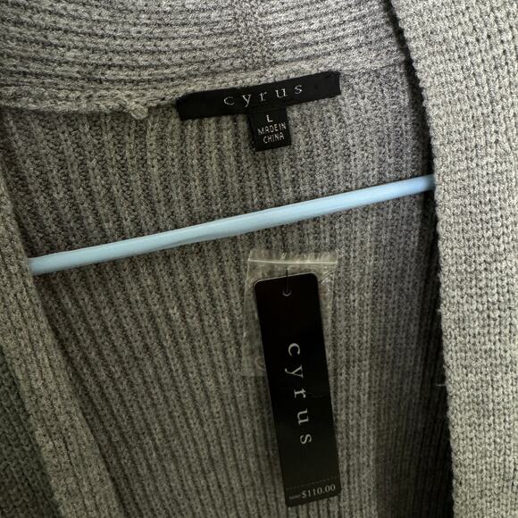 Cyrus Open Front Knit Pockets Cardigan Sweater US Women's L - Picture 3 of 7